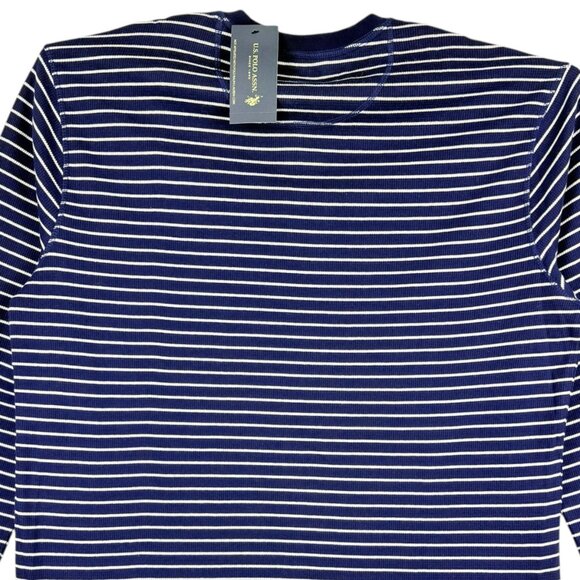 U.S. Polo Assn. Men's Pullover Navy/White Striped Henley Shirt Size XXL NWT - Picture 4 of 11